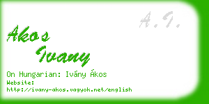 akos ivany business card